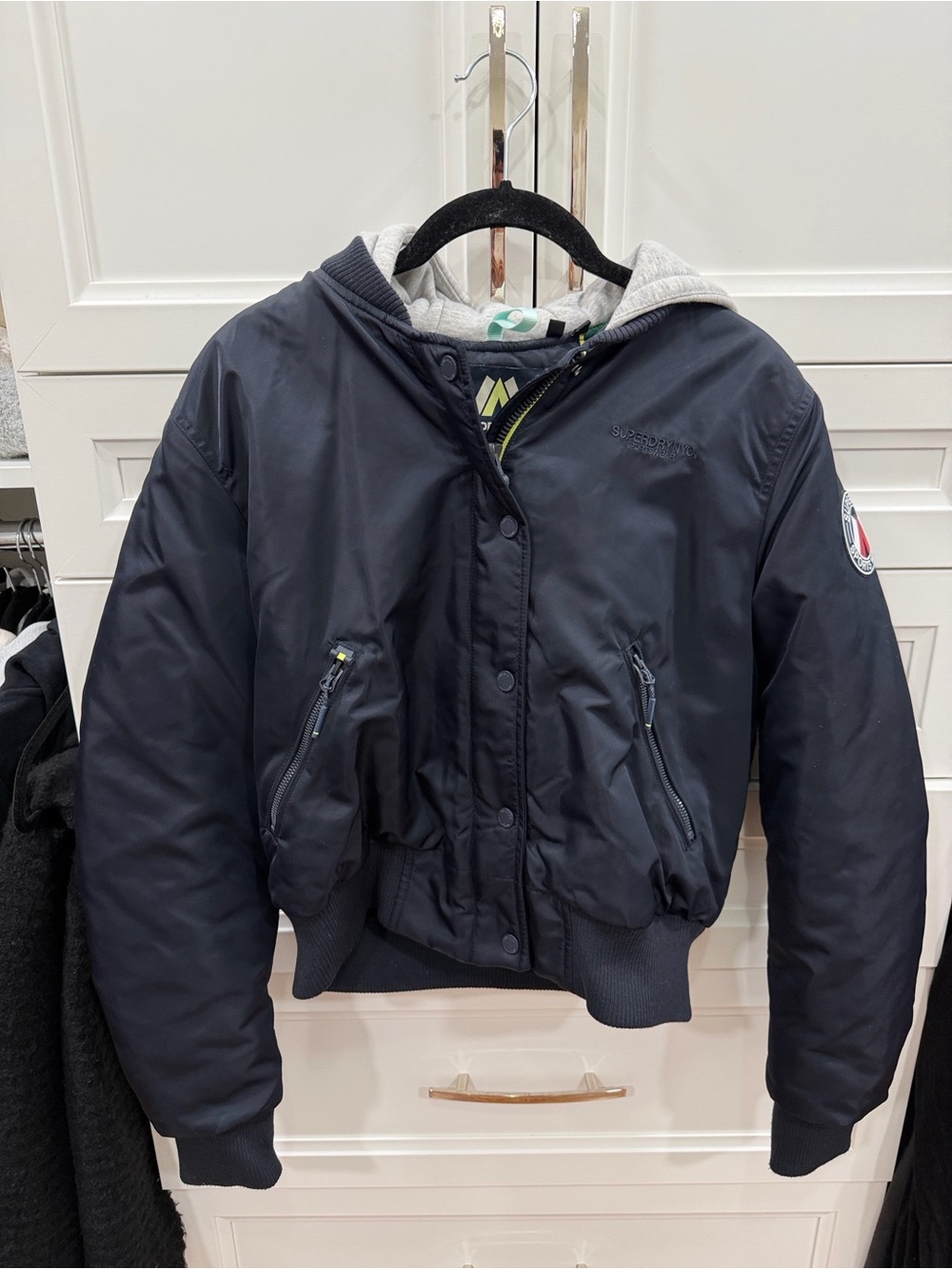 SUPERDRY Hooded Women's Navy Bomber Size 6 NWOT